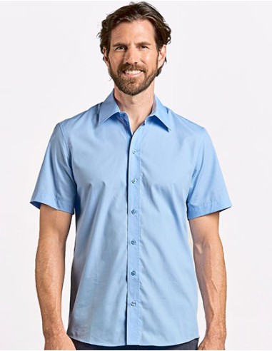 P-6300-Mens Poplin Shirt Short Sleeve